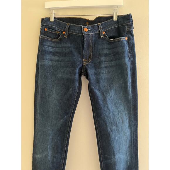 7 For all Mankind Austyn Jeans Straight Leg Dark Blue Size 31 JL - Picture 6 of 11
